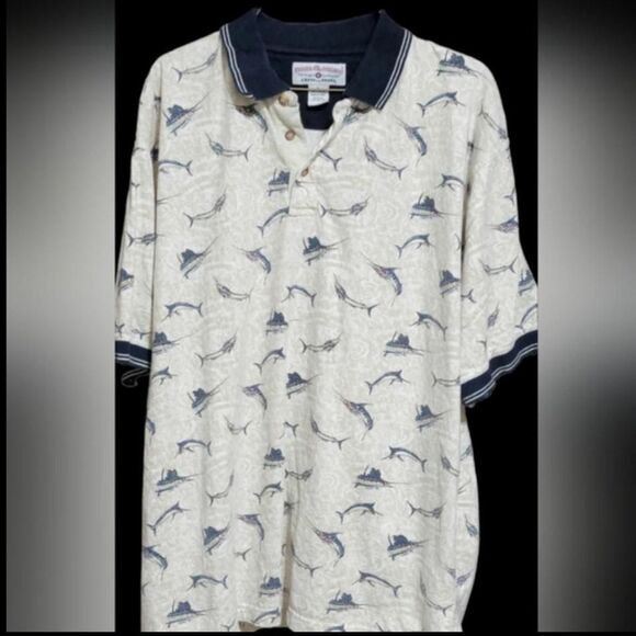 Men's White and Blue Polo-shirts - Picture 1 of 3